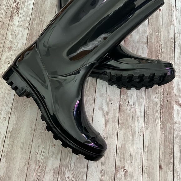 Arizona Black Rain Boots Size 10 - Picture 2 of 14